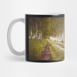 Autumn birches alley Mug